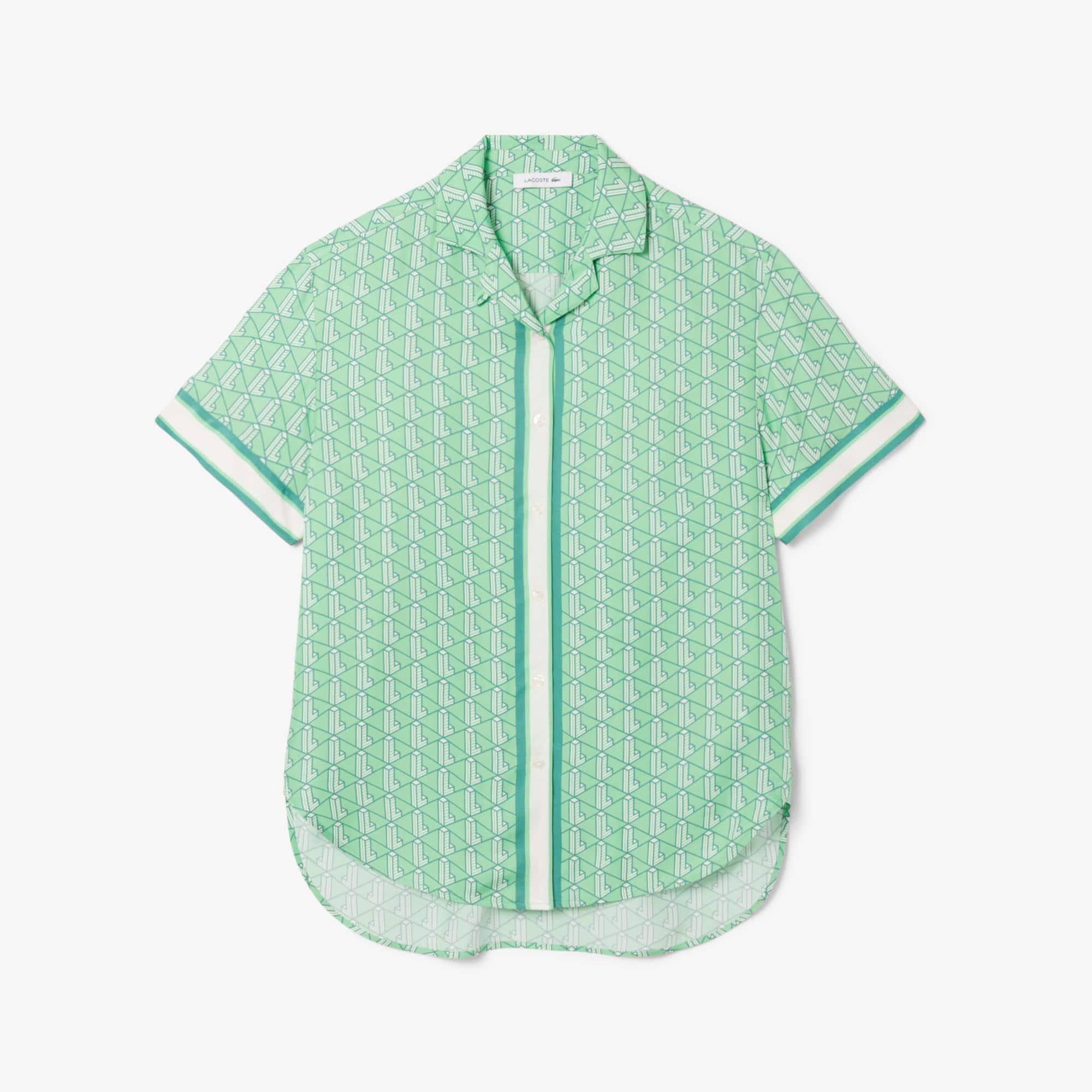 Oversized Monogram Print Shirt Product Image