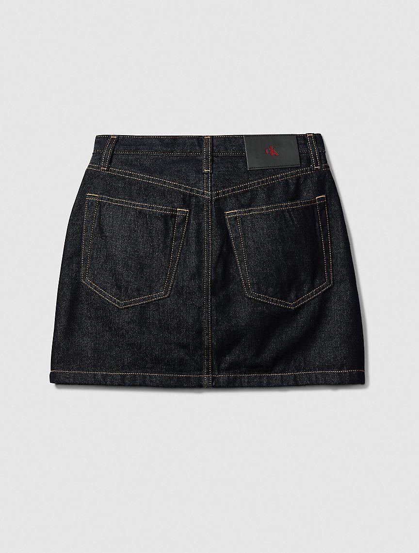 Denim Asymmetric Waist Mini Skirt Product Image