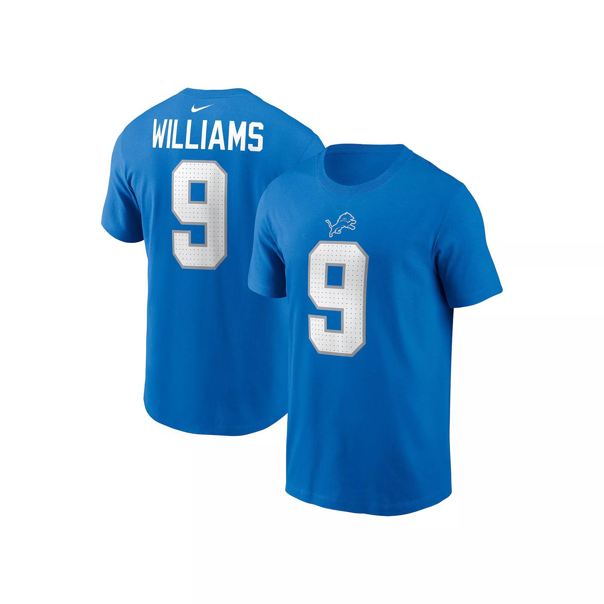 Men's Nike Jameson Williams Blue Detroit Lions Name & Number T-Shirt, Size: 2XL Product Image