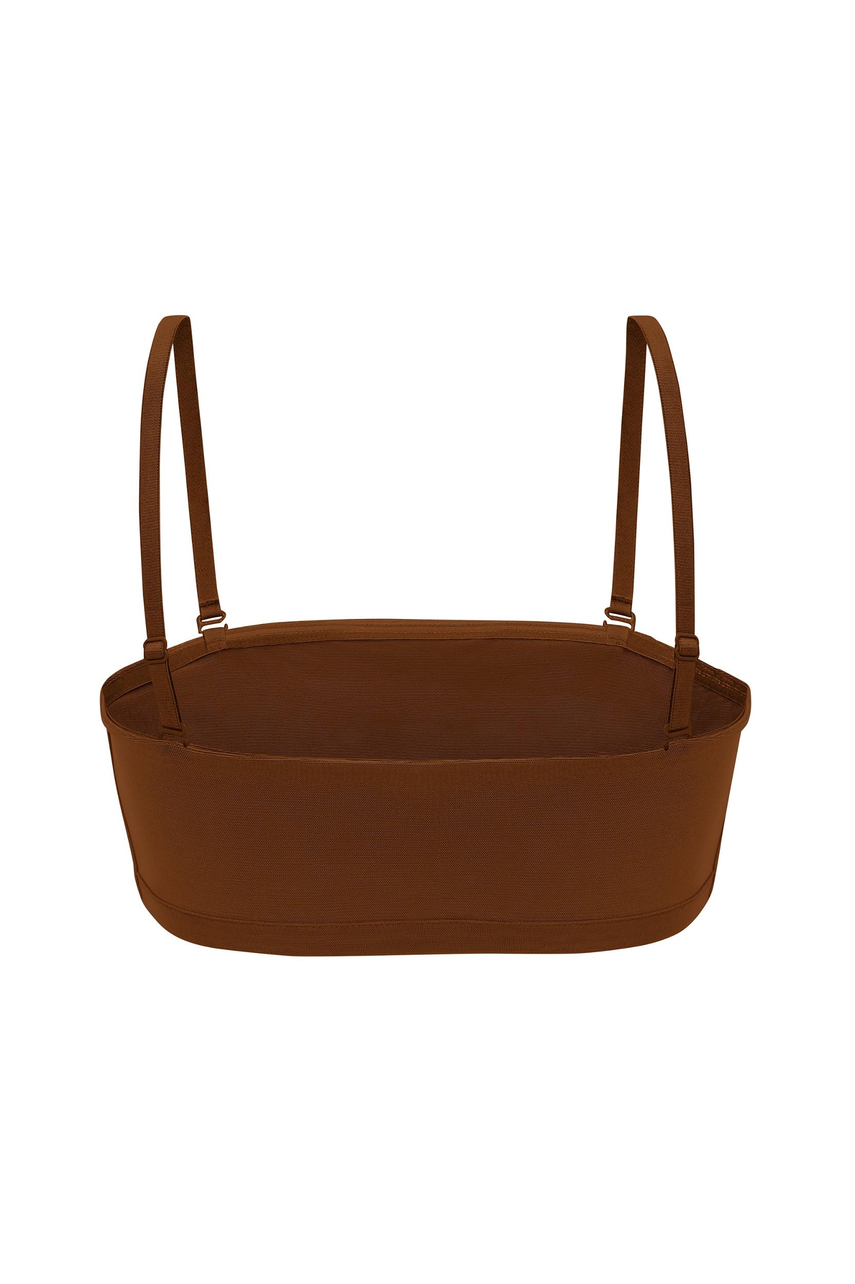 Soft Mesh Bandeau Bra in Chestnut Product Image