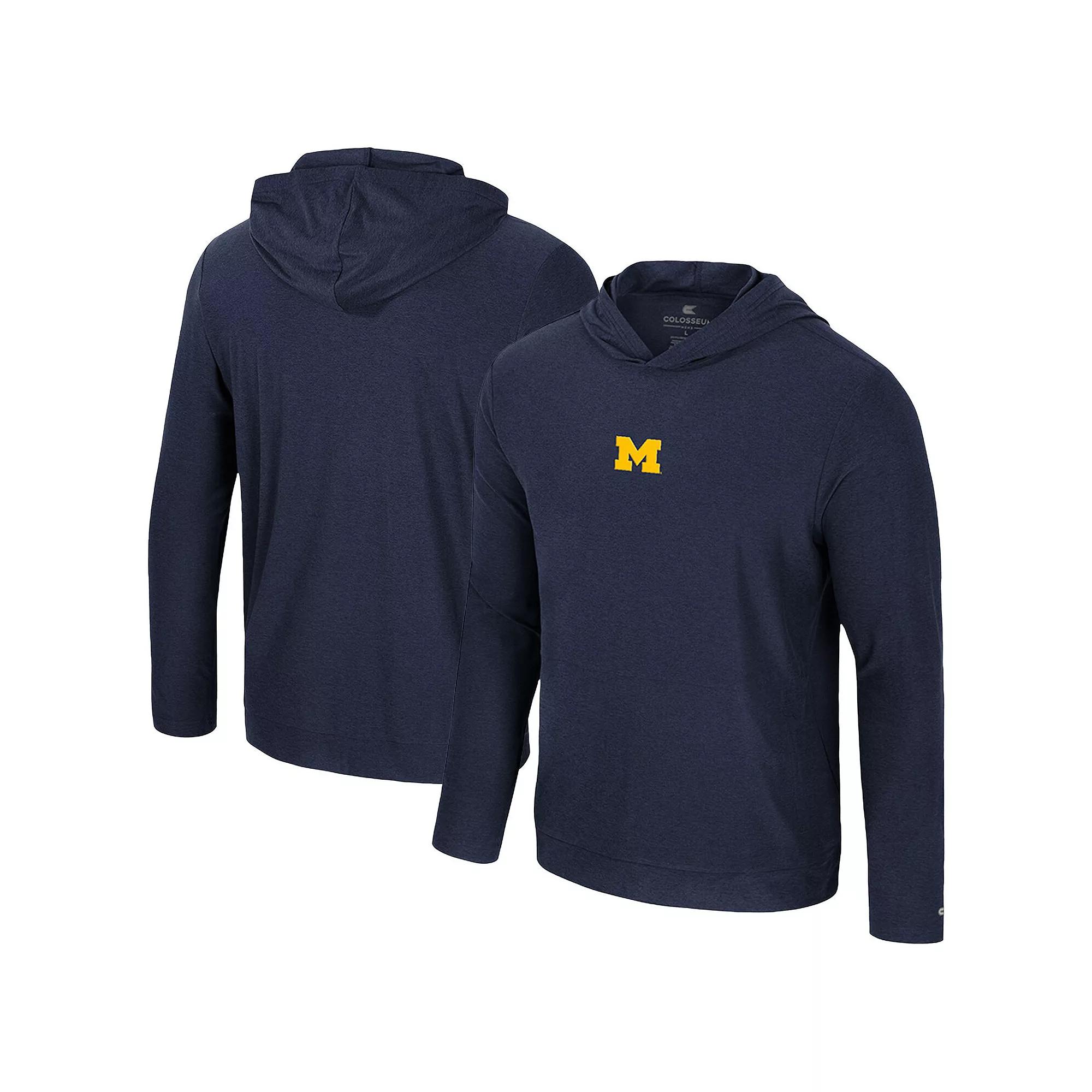 Men's Colosseum Navy Michigan Wolverines Long Sleeve T-Shirt Hoodie, Size: 3XL, Blue Product Image