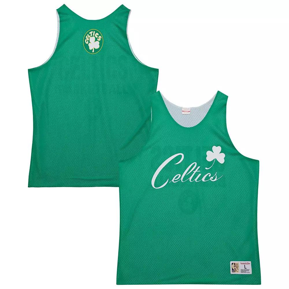 Men's Mitchell & Ness Kelly Green/White Boston Celtics Hardwood Classics Reversible Mesh Practice Jersey, Size: Small Product Image