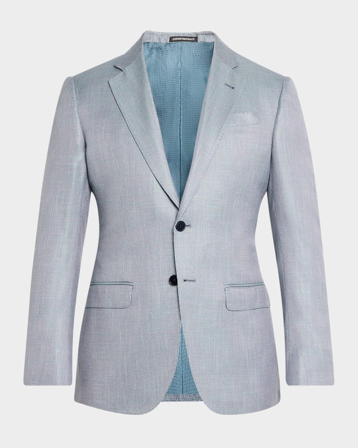 Mens Textured Single-Breasted Jacket Product Image