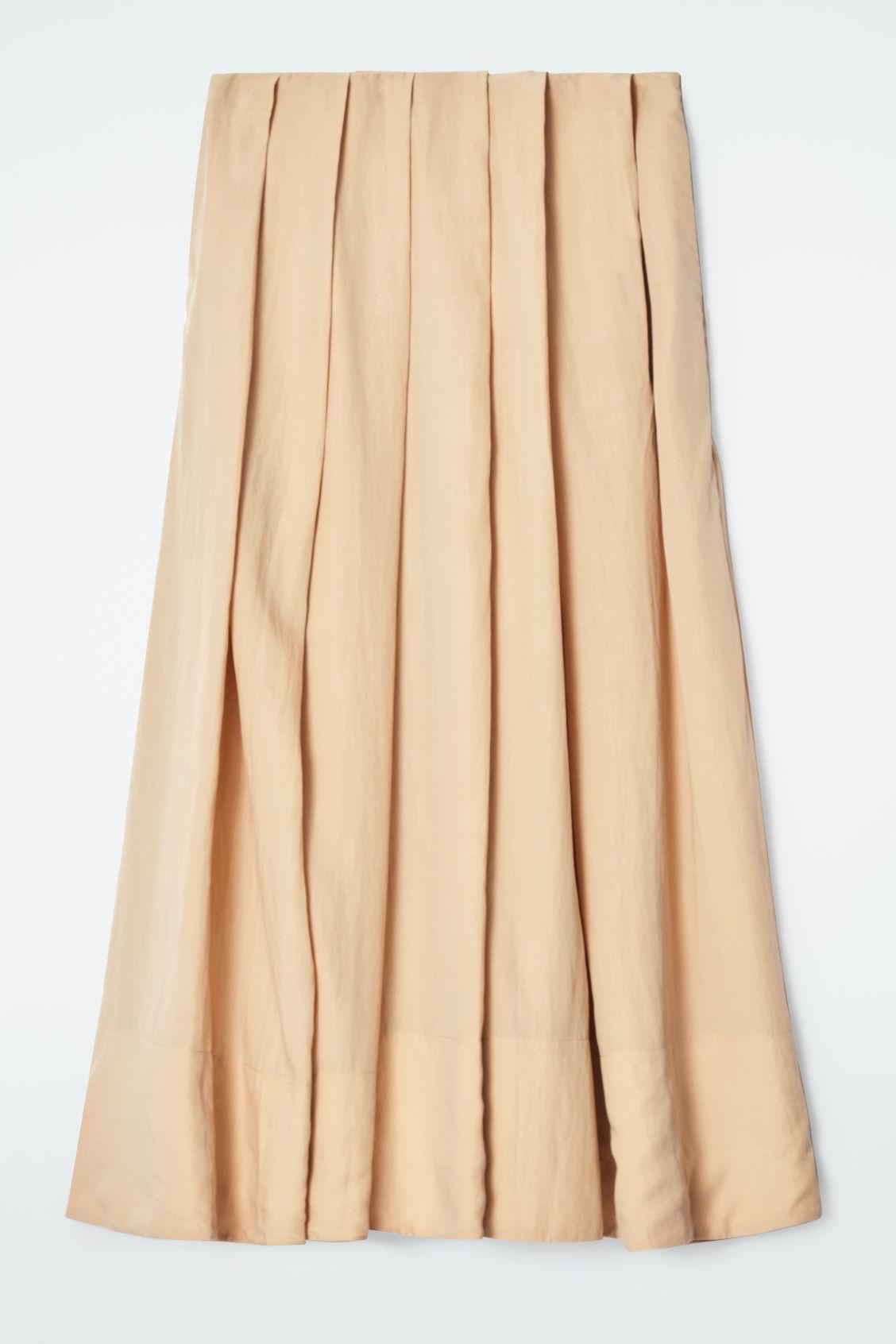 PLEATED A-LINE MIDI SKIRT Product Image