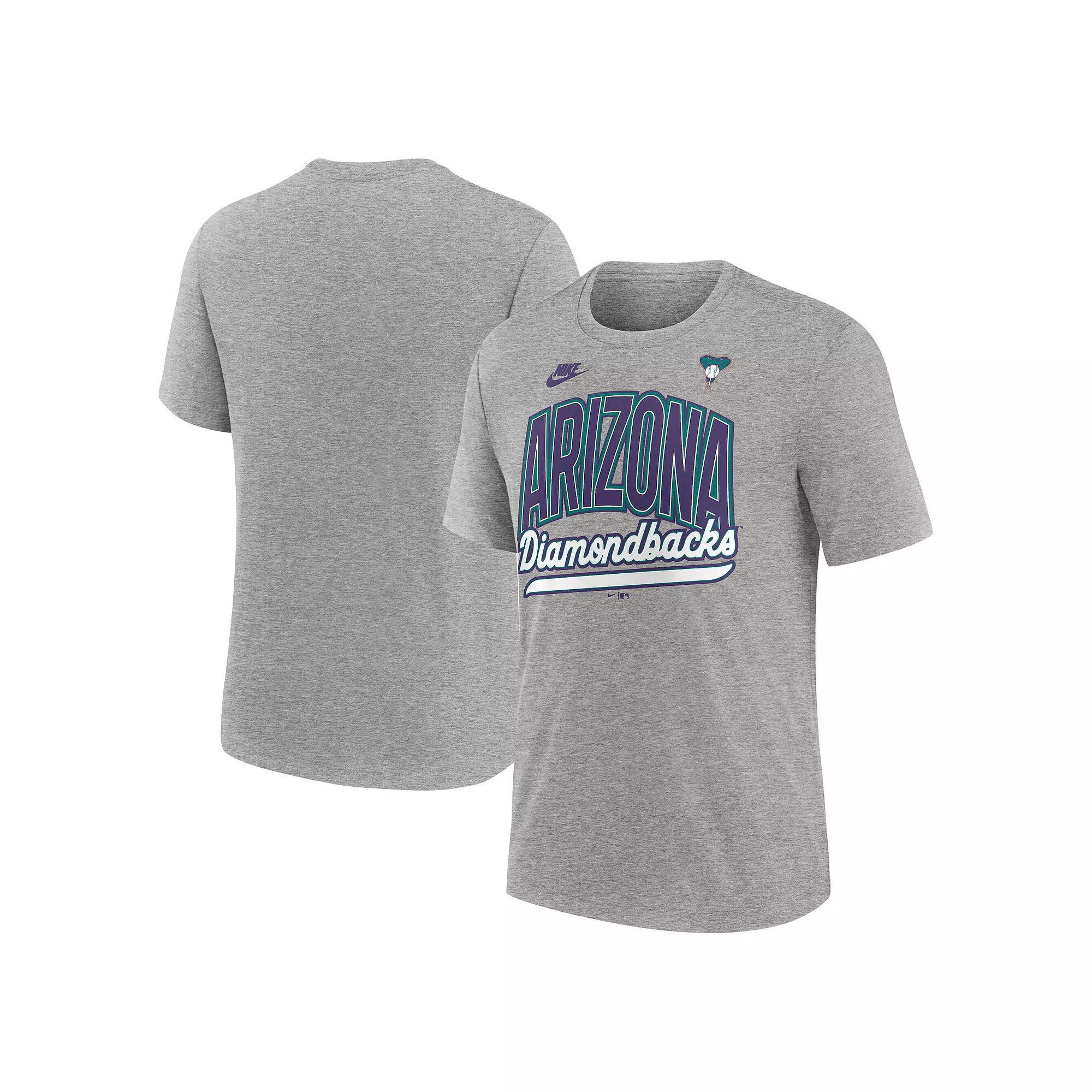Men's Nike Heather Gray Arizona Diamondbacks Cooperstown Collection Retro Tri-Blend T-Shirt,  Product Image