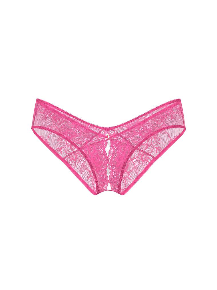 Rose Lace Crotchless Cheeky Panty Product Image