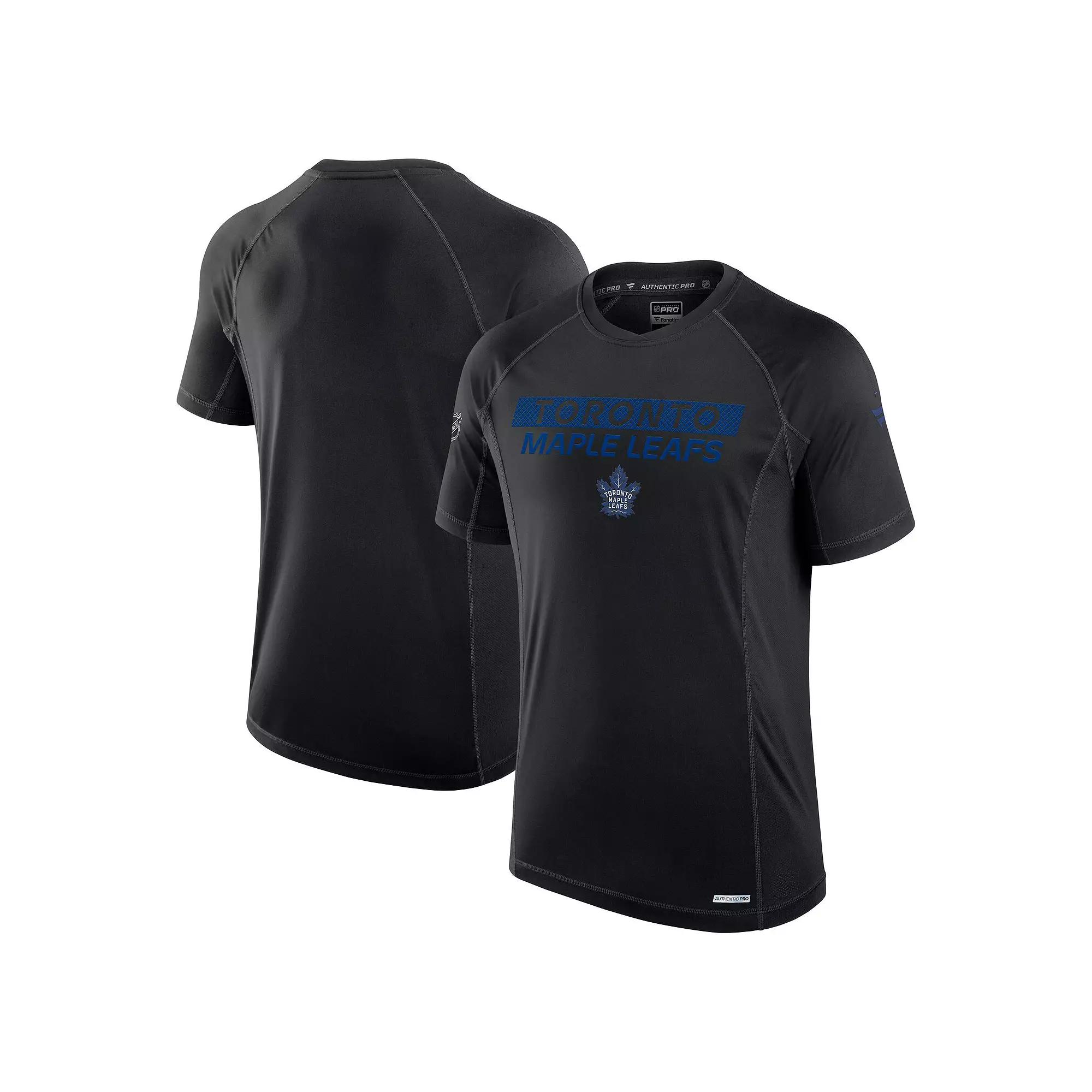 Men's Fanatics Black Toronto Maple Leafs Authentic Pro Tech Raglan T-Shirt,  Product Image