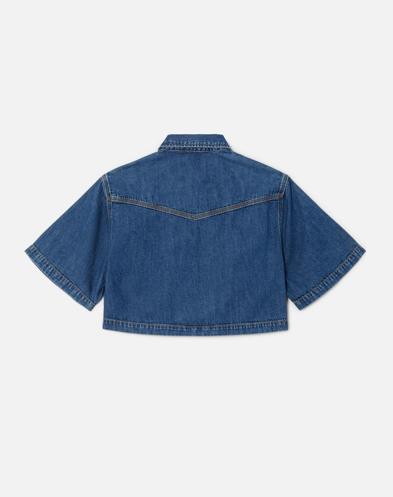 Oversized Crop Shirt - Rustic Indigo Female Product Image