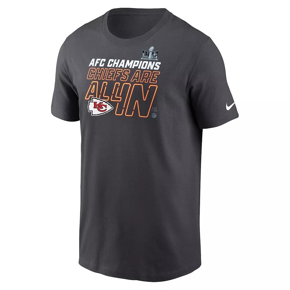 Men's Nike Kansas City Chiefs 2023 NFL Conference Champions - Trophy Collection Short Sleeve Tee, Size: XL, Anth Product Image