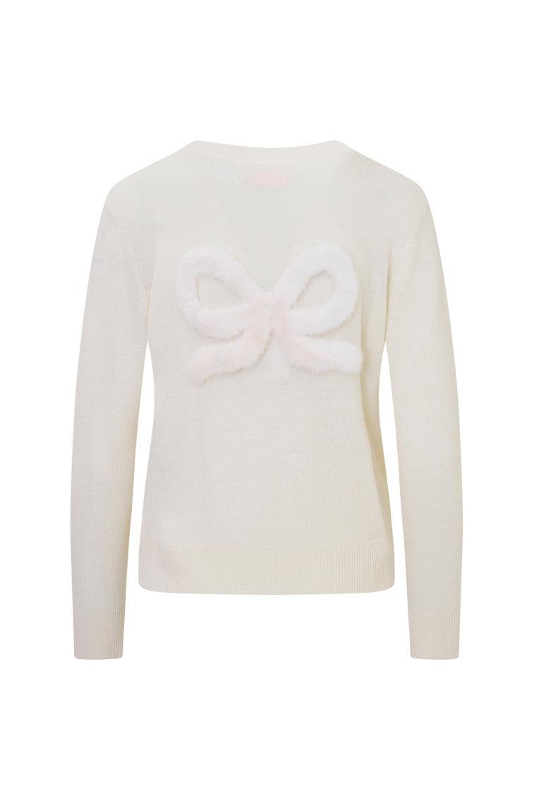 LoveShackFancy x MAX&MOI Piata Faux Fur Bow Sweater Product Image