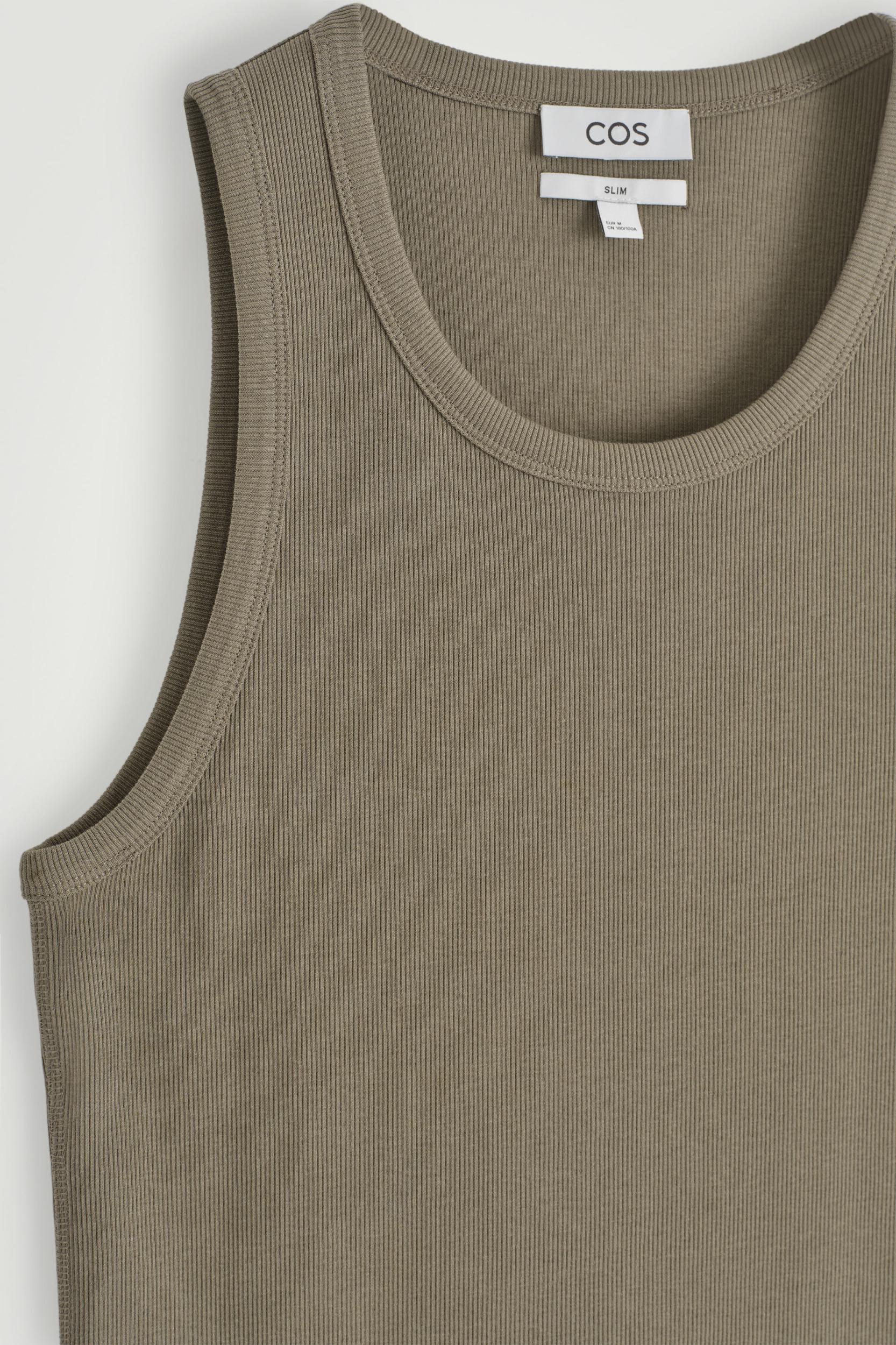 SLIM RIBBED COTTON TANK TOP Product Image