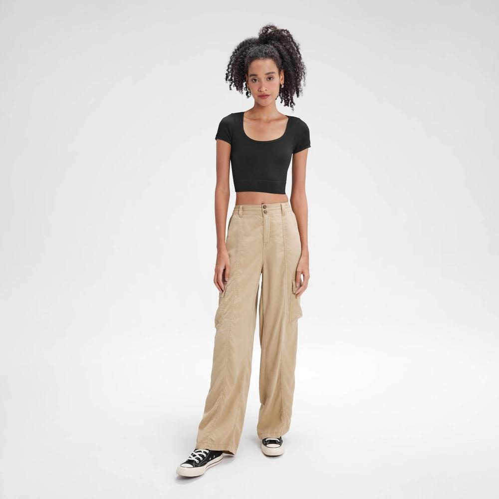 Women's High-Rise Straight Leg Cargo Pants - Wild Fable™ Brown 3X Product Image