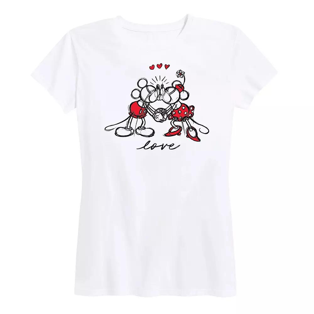 Disney's Mickey & Minnie Mouse Women's Love Sketch Graphic Tee,  Product Image