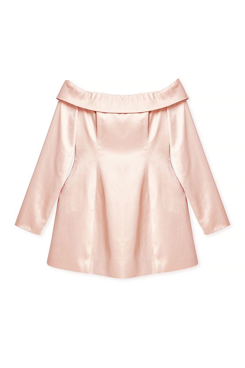 Off Shoulder Satin Mini Dress Product Image