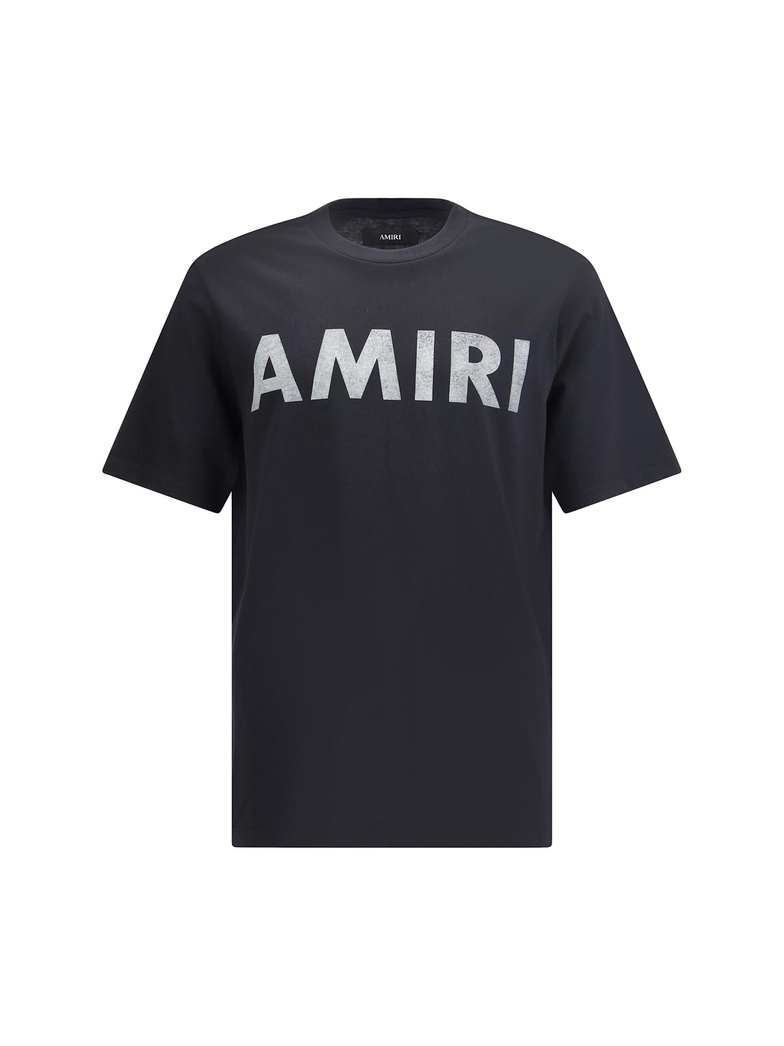 AMIRI Black Cotton T-shirt With Bold Logo Statement Product Image