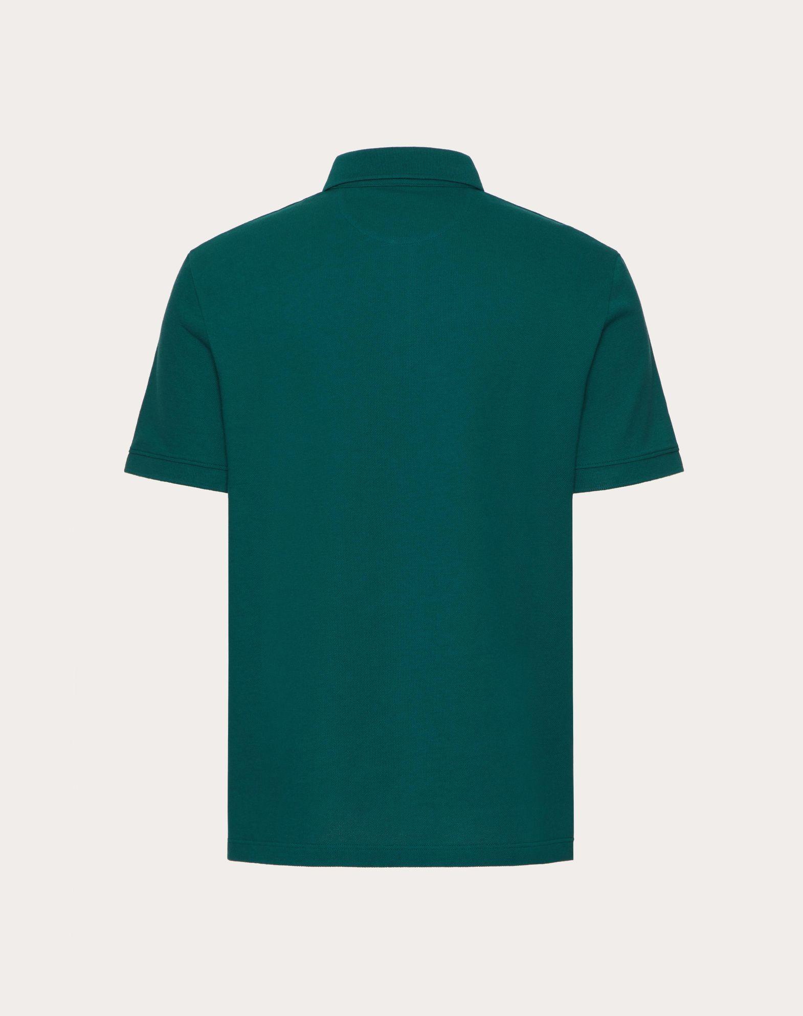 Cotton Piqué Polo Shirt With Vlogo Signature Patch Product Image