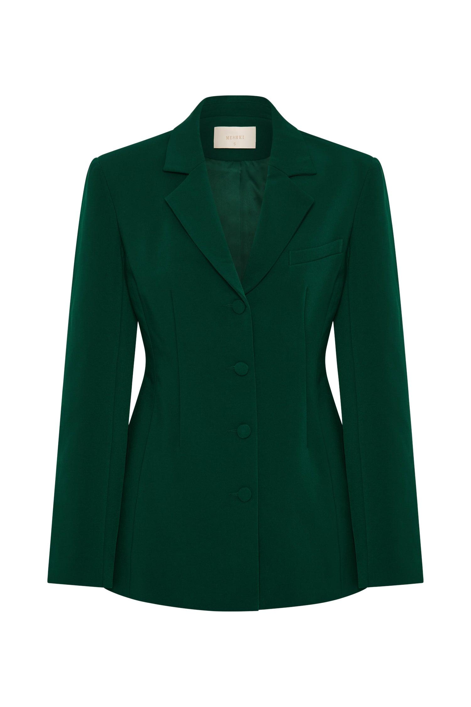 Greer Hourglass Suiting Blazer - Forest Green Product Image