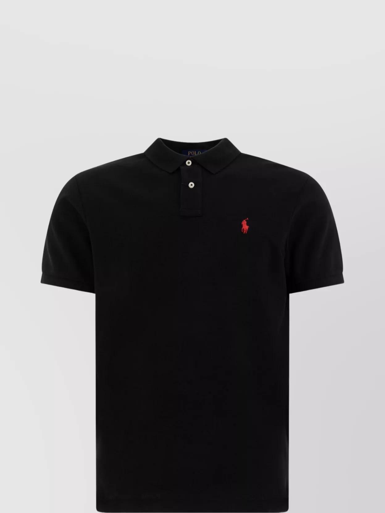 POLO RALPH LAUREN Embroidered-logo Polo Shirt In Black Product Image