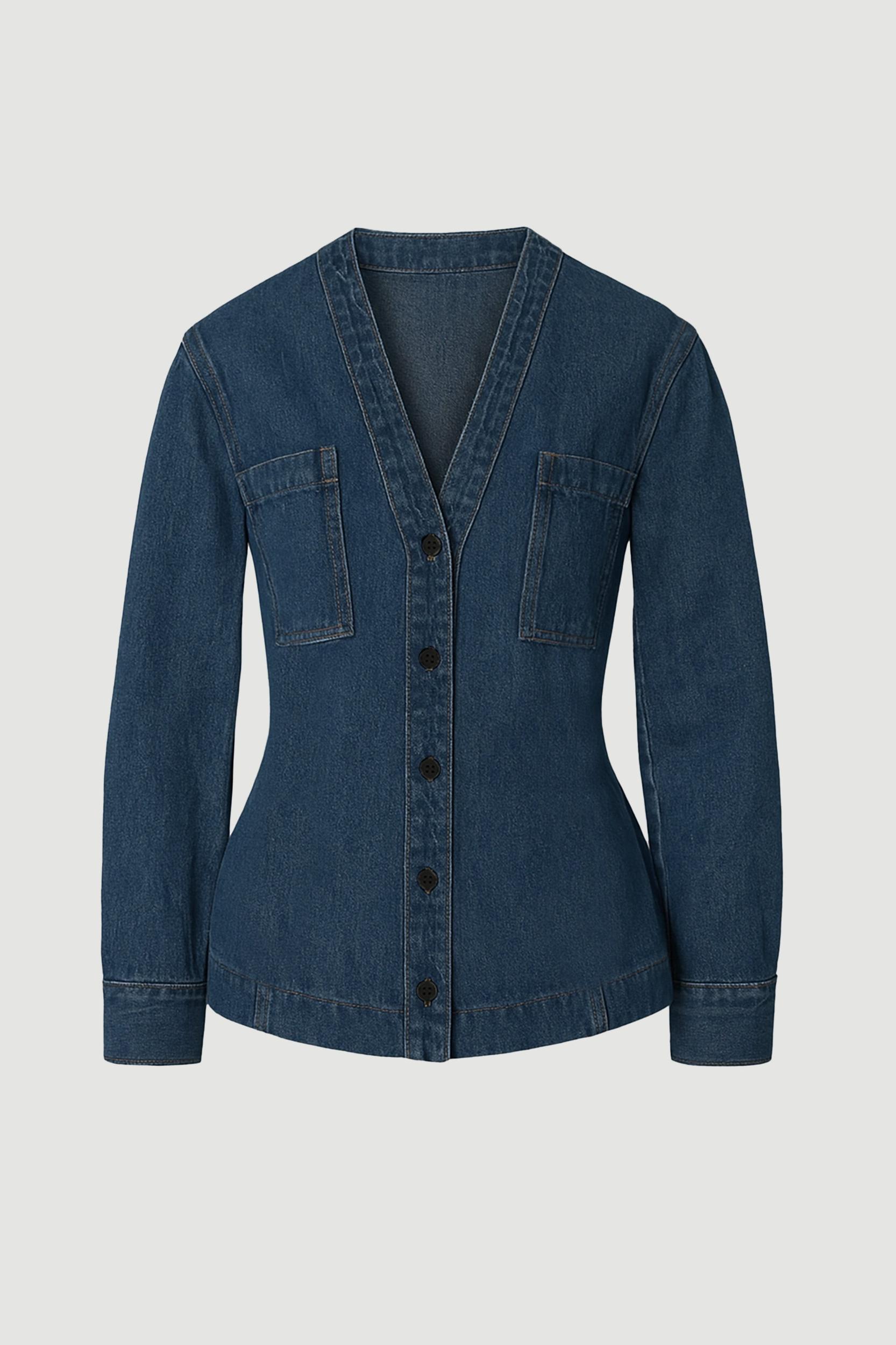 Emmett Structured-Sleeve Denim Jacket Product Image
