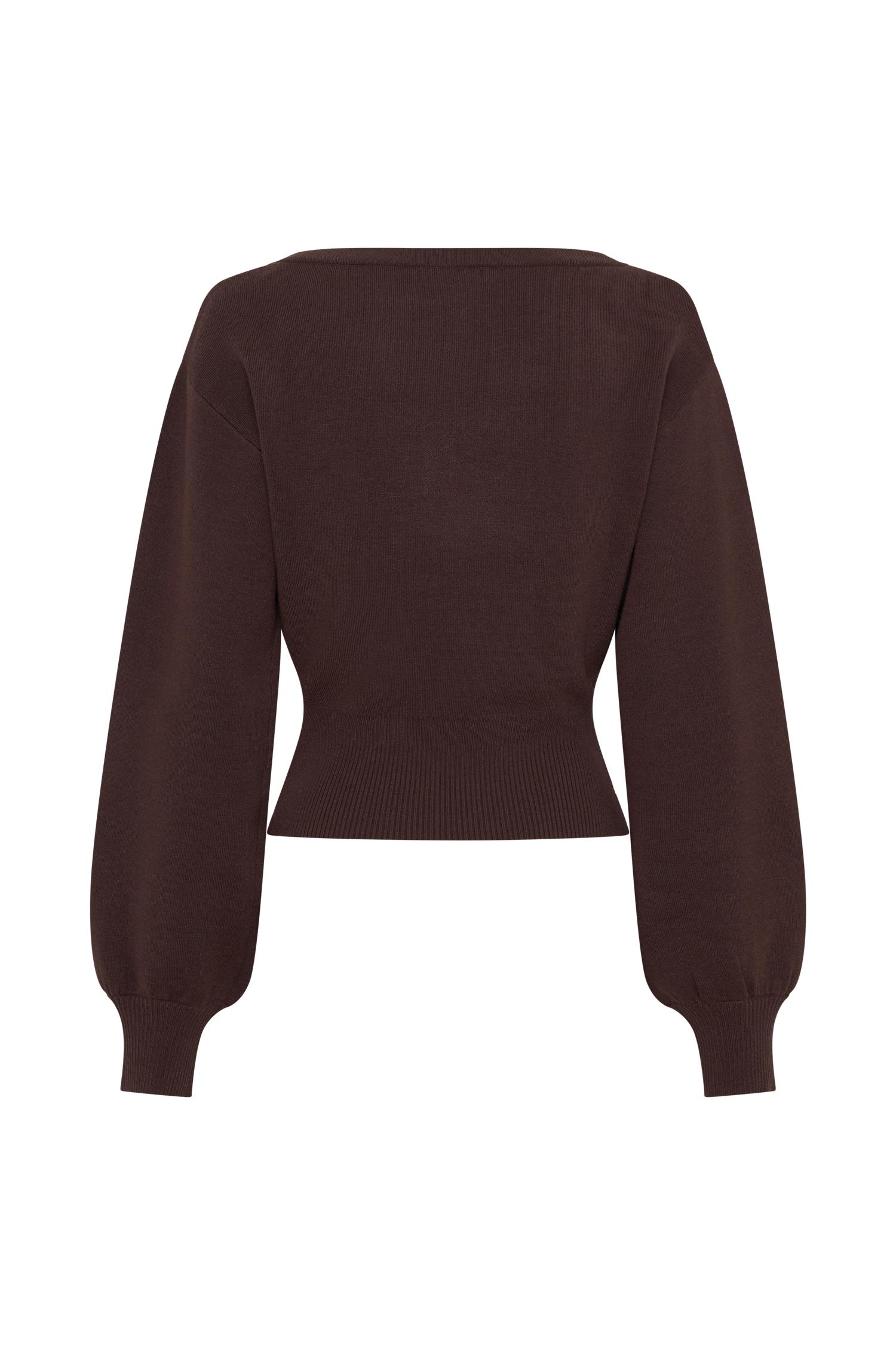Mertyle Aysmetrical Knit Jumper - Deep Chocolate Female Product Image