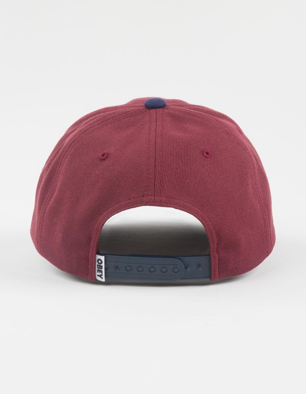 OBEY 2 Tone 6 Panel Snapback Hat - BURGUNDY COMBO Product Image