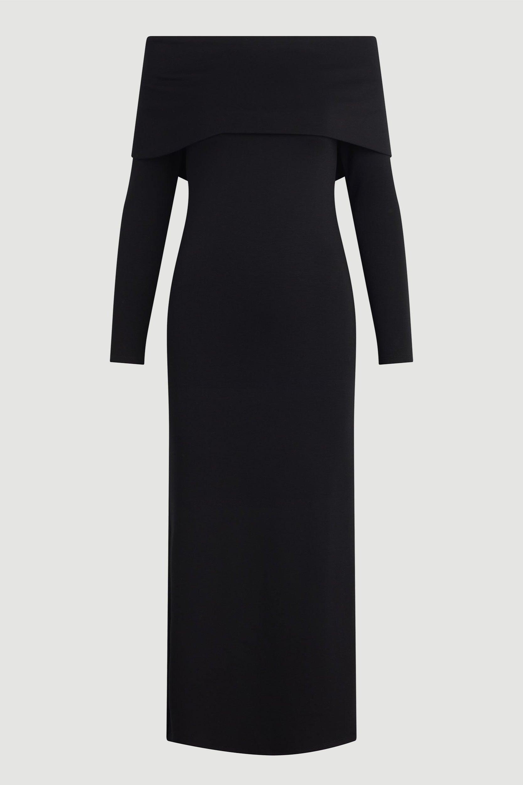 Morgan Split Foldover Jersey Dress Product Image