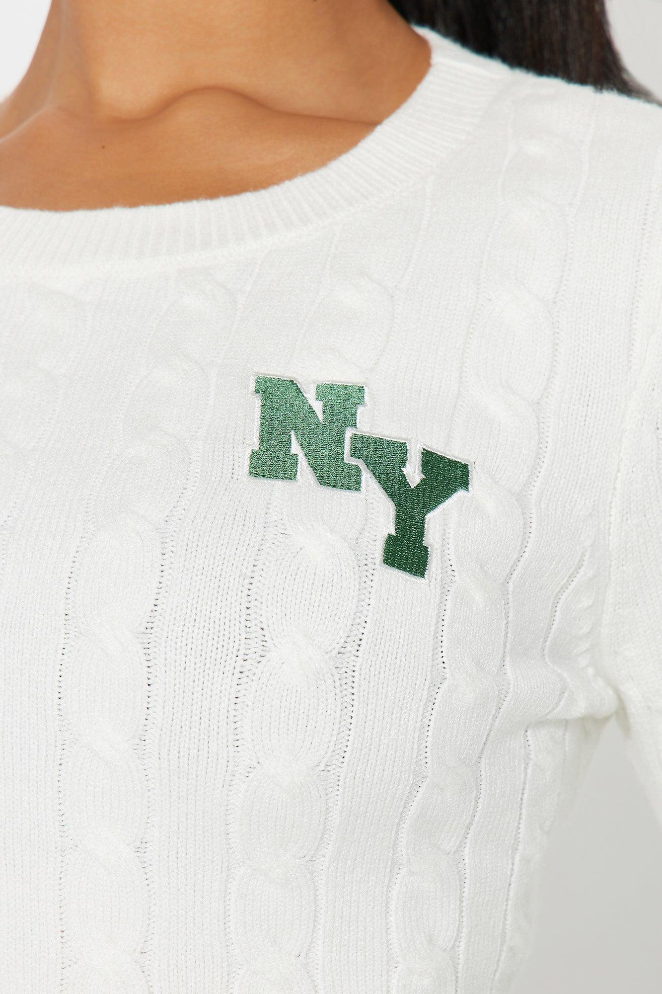 New York Cable Knit Sweater - White/combo Female Product Image