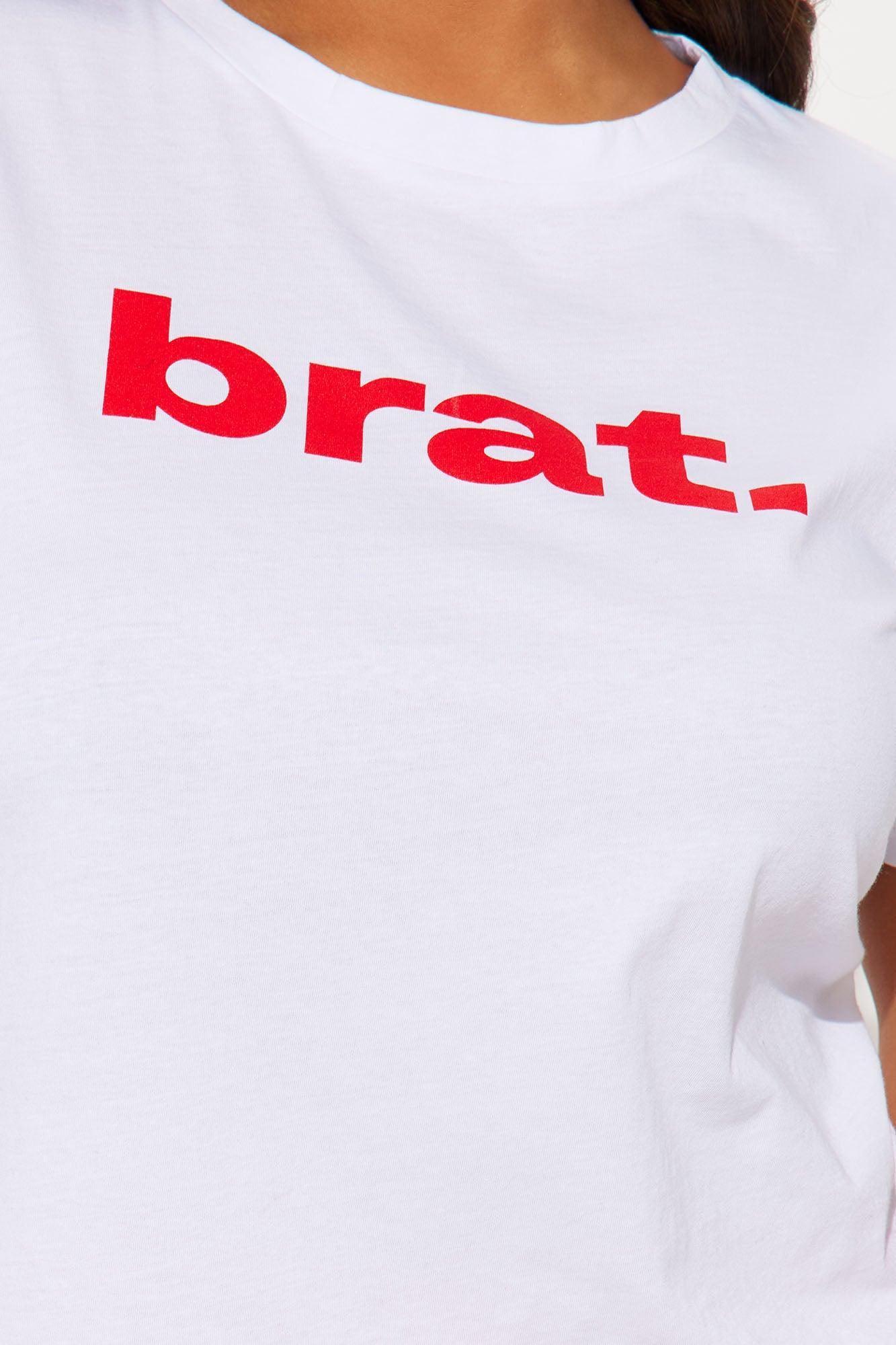Brat Crew Neck Tee - White Product Image