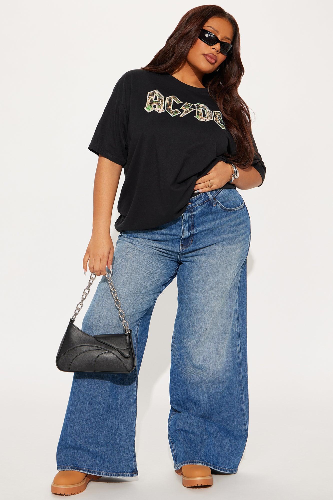 ACDC Camo Oversized Tee - Black Female Product Image