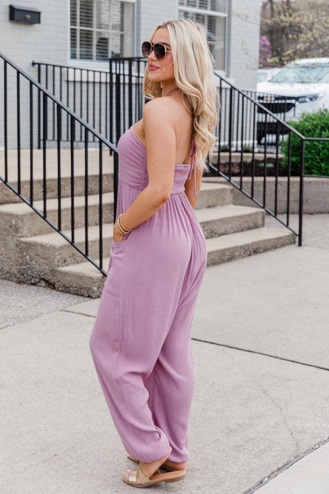 Draw Me In Mauve Halter Neck Jumpsuit FINAL SALE Product Image