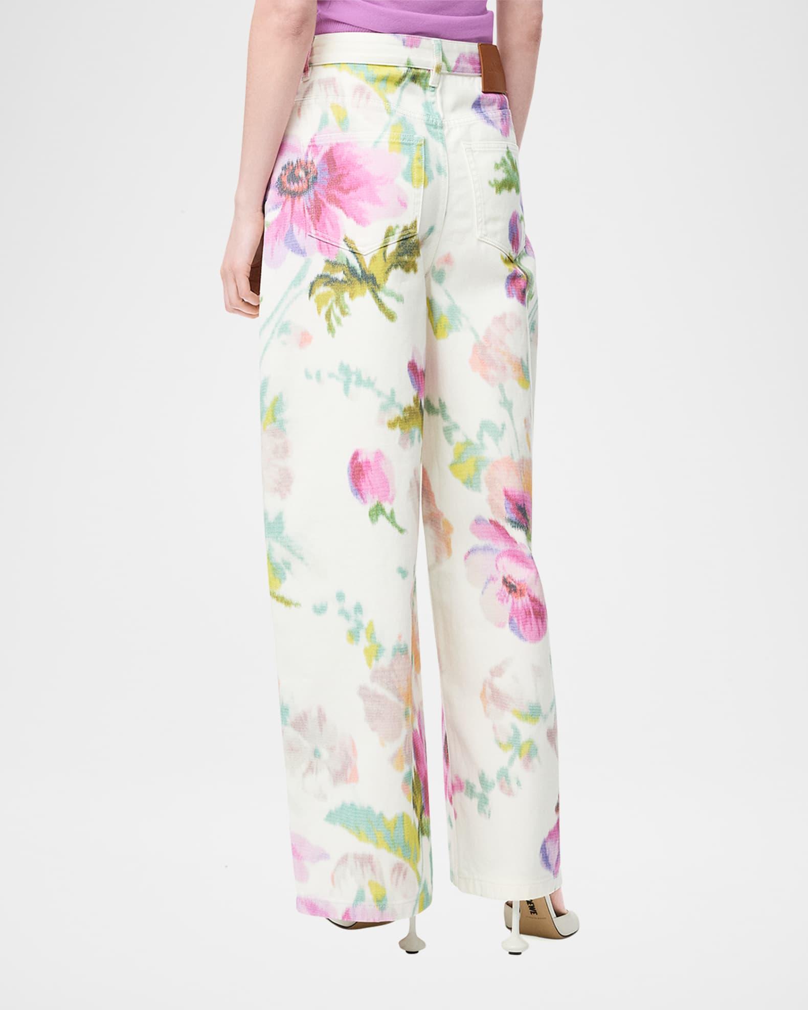 Floral-Print Wide-Leg Jeans Product Image