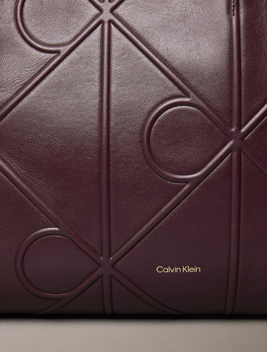 Embossed Allover Monogram Logo Tote Bag Product Image