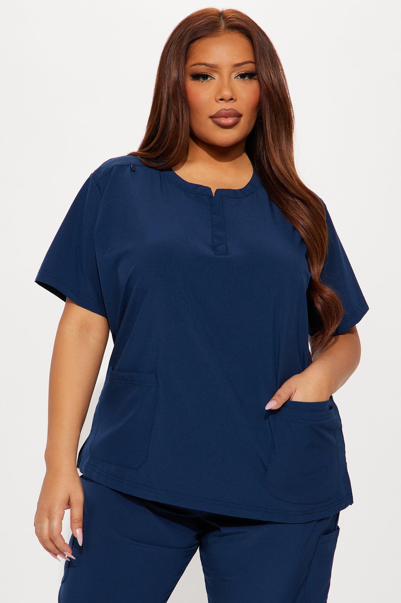 Daily Clock In 4 Way Stretch Uniform Scrub Jogger Set - Navy Product Image