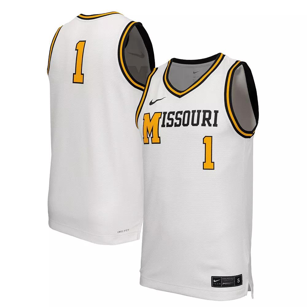 Men's Nike  White Missouri Tigers Retro Replica Basketball Jersey, Size: Medium Product Image