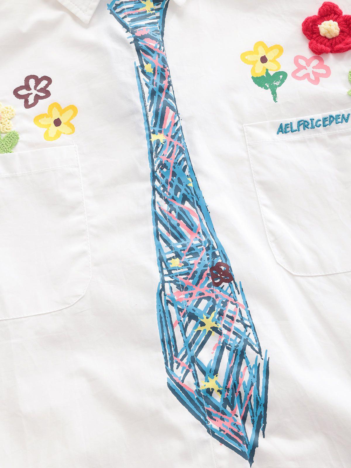 Aelfric Eden Graffiti Necktie Short Sleeve Shirt Product Image