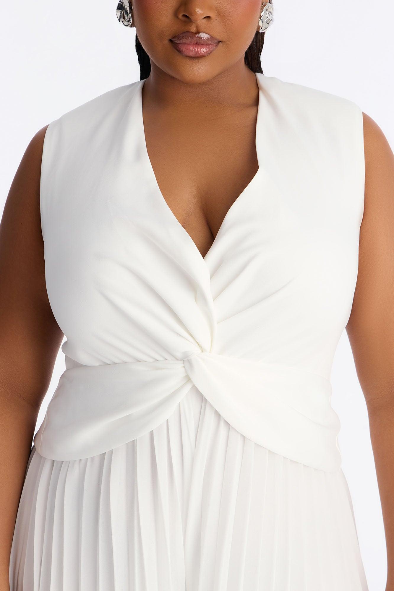 Lucille Chiffon Wide Leg Jumpsuit - White Female Product Image