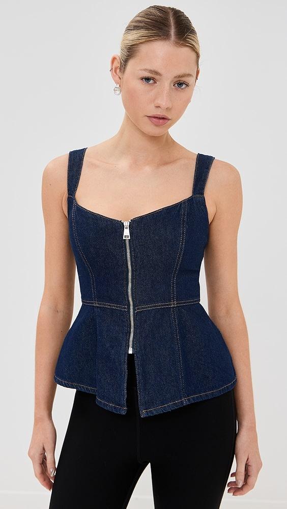 Reformation Zeta Denim Top | Shopbop Product Image