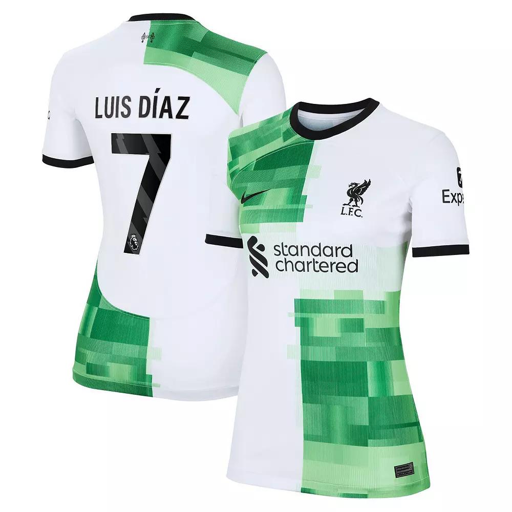 Women's Nike Luis Diaz White Liverpool 2023/24 Away Replica Player Jersey, Size: Small, Lvp White Product Image