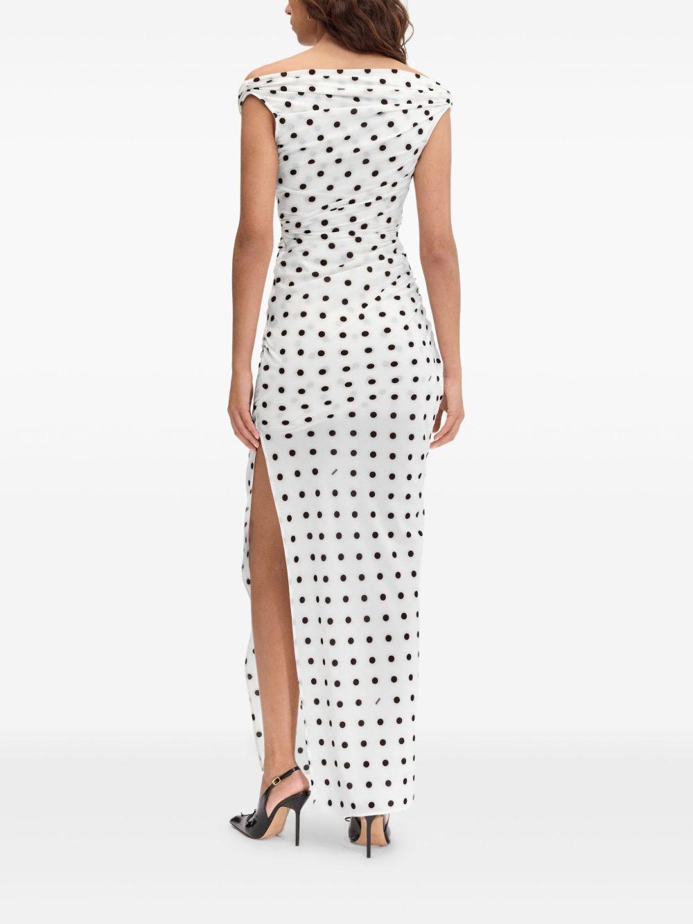 JACQUEMUS Women Rita Pois Long Dress In White Product Image