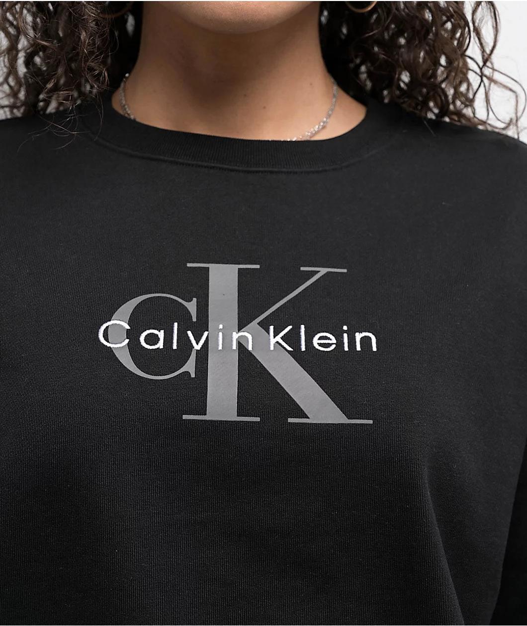 Calvin Klein Monologo Black Crewneck Sweatshirt Product Image