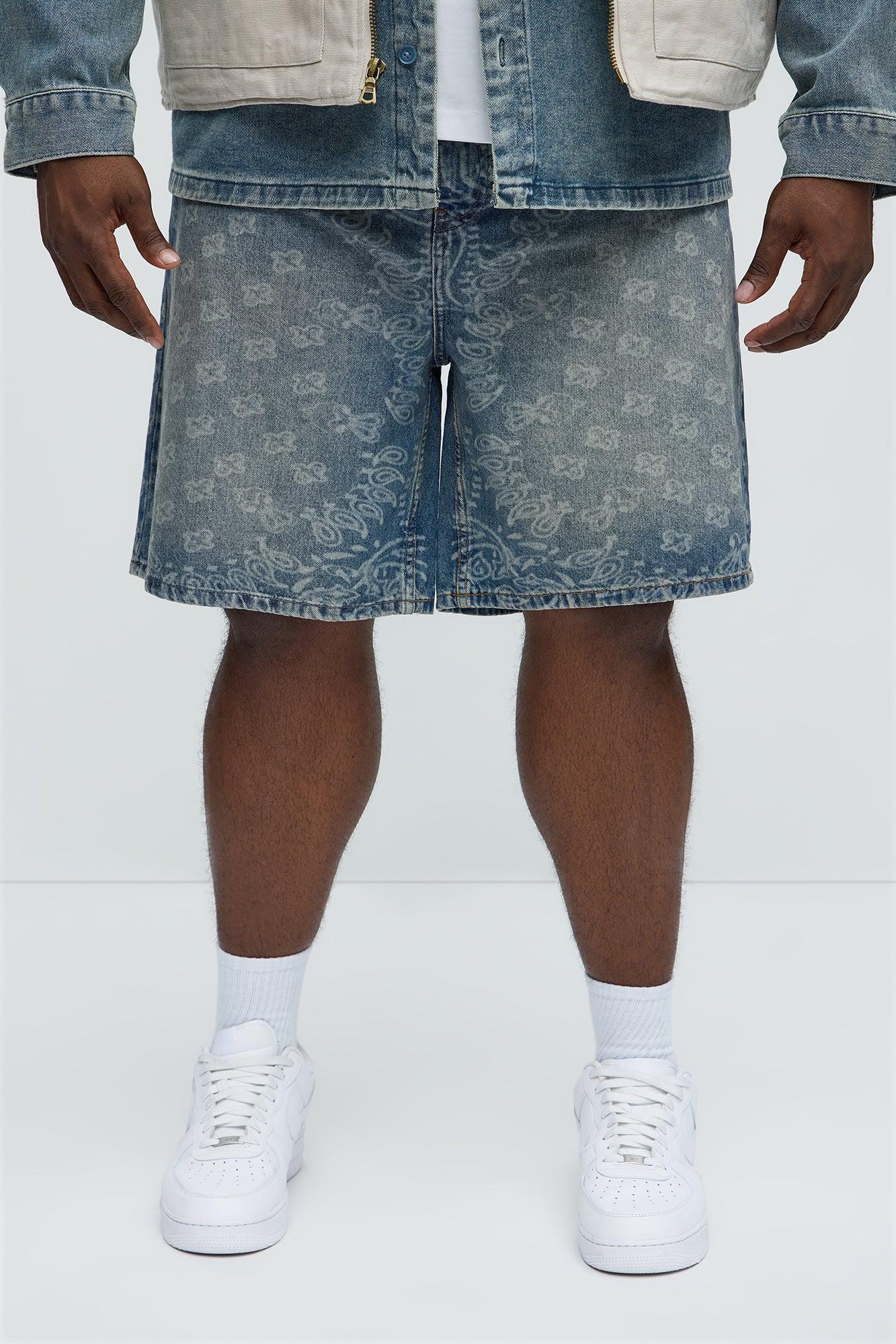 Paisley Last Relaxed Denim Shorts - Medium Blue Wash Product Image
