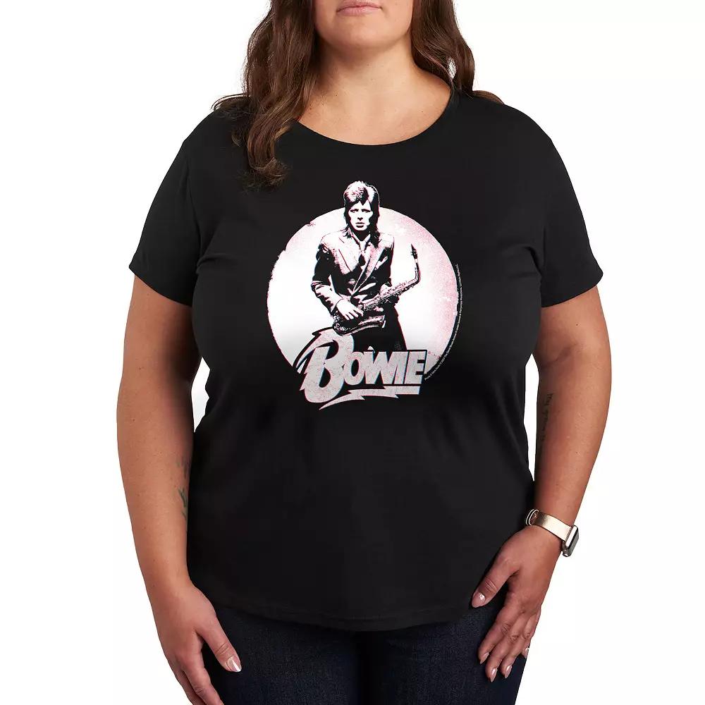Plus Bowie Distressed Circle Graphic Tee, Women's,  Product Image