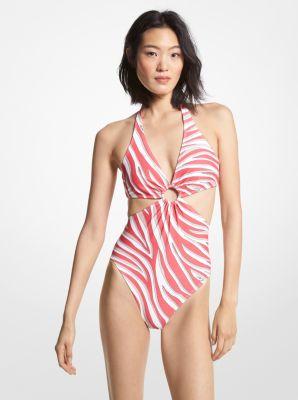 Zebra Print Cutout Swimsuit Product Image