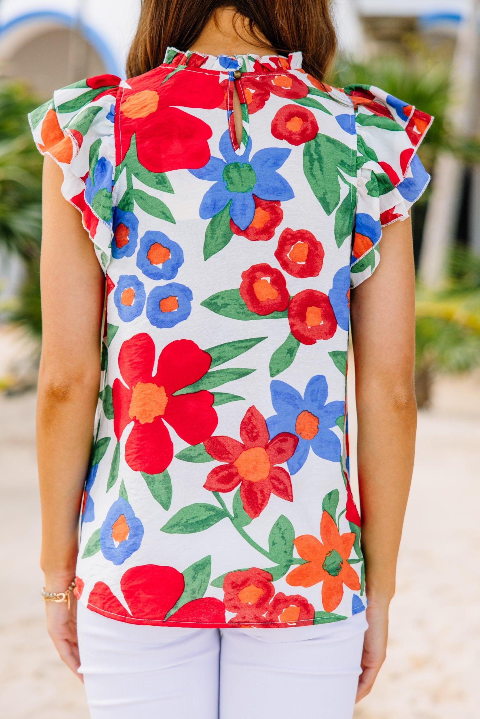 A True Beauty Off White Floral Blouse Female Product Image