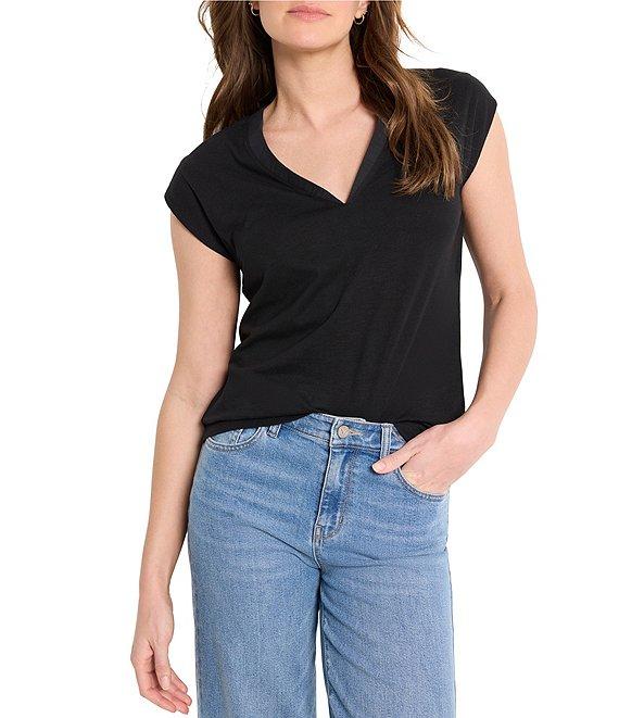 NIC + ZOE Lightweight Knit V-Neck Cap Sleeve Top Product Image