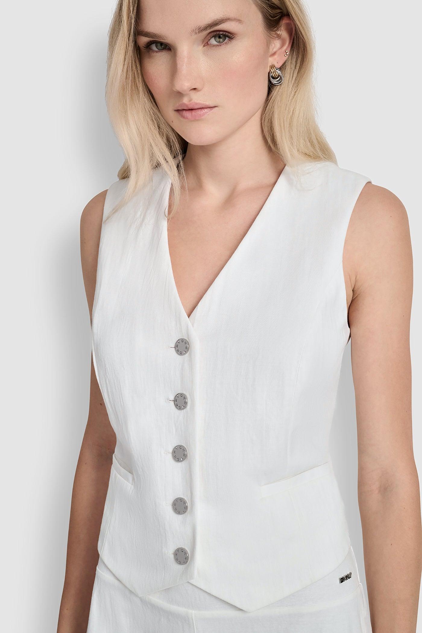 PIQUÉ BUTTON-FRONT VEST Product Image