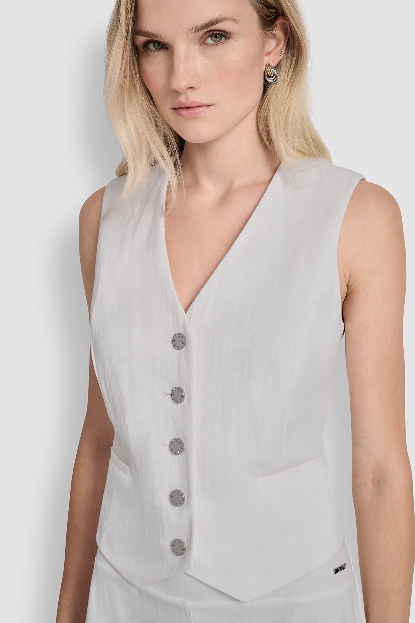 PIQUÉ BUTTON-FRONT VEST Product Image