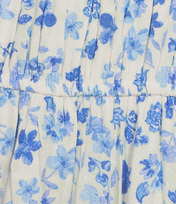 Dee Elly Short Sleeve V-Neck Floral Mini Dress Product Image