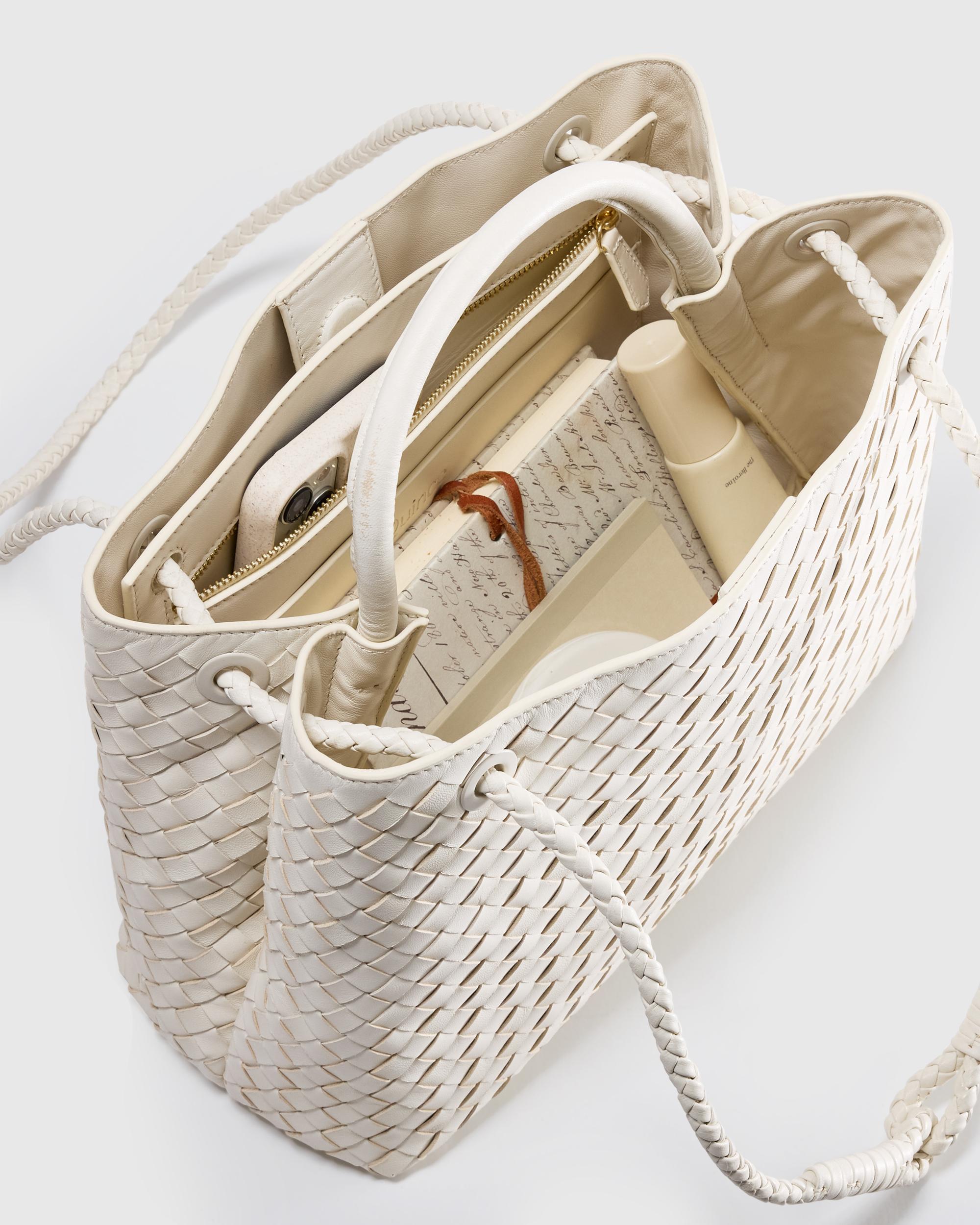 Quince | Women's Italian Leather Handwoven Satchel Product Image