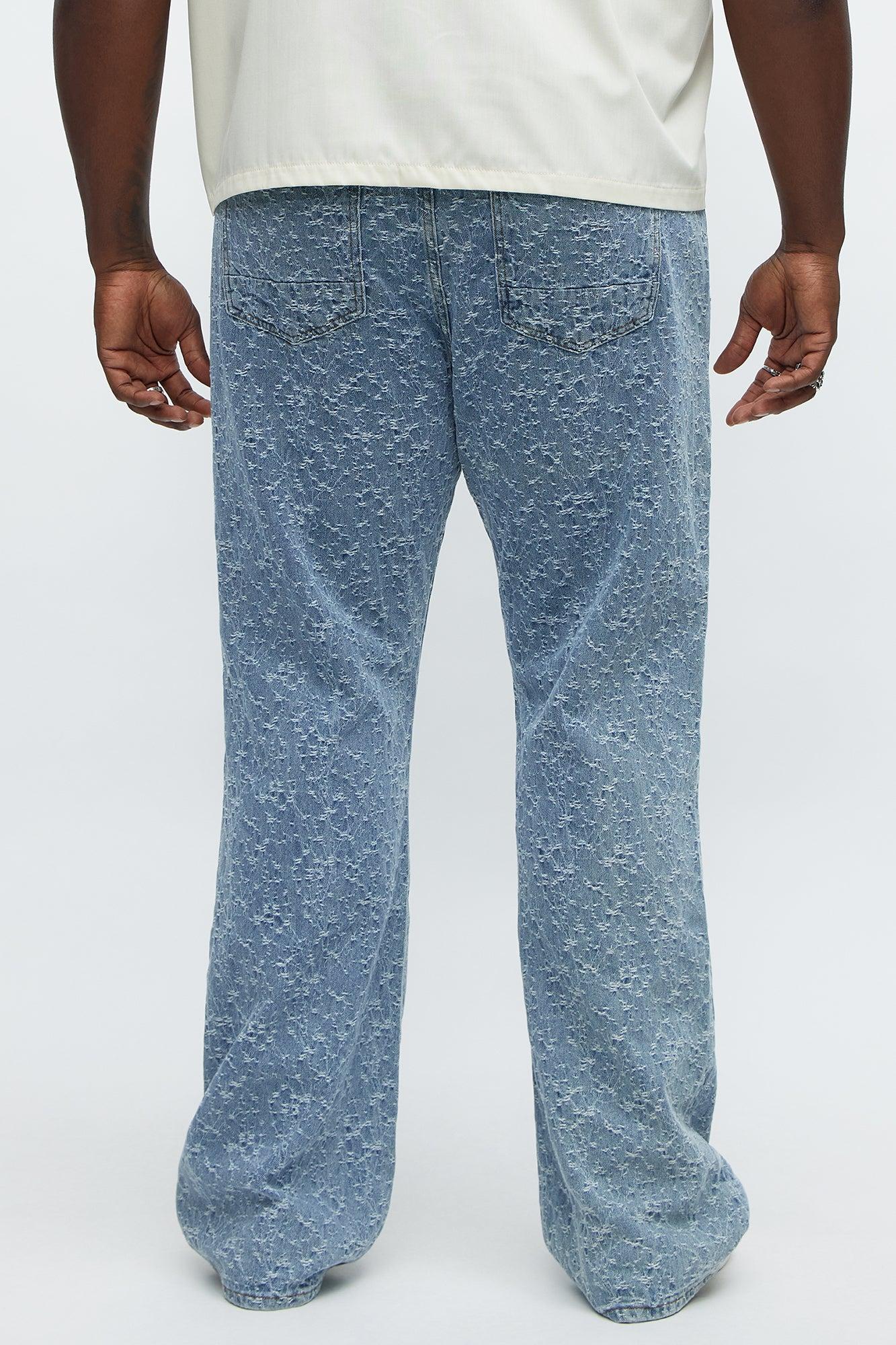 Stacked Slim Flare Frosty Jacquard Carpenter Jeans - Light Blue Wash Product Image
